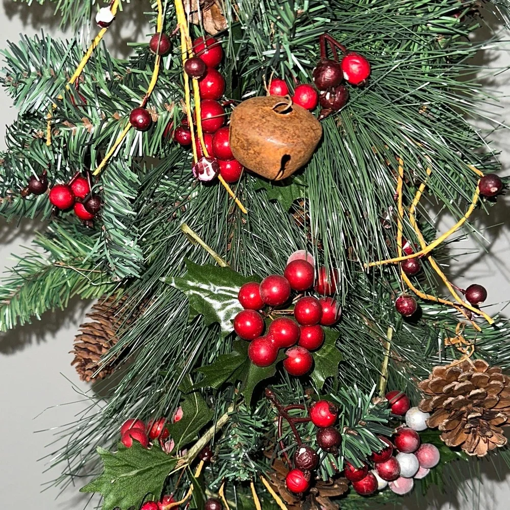 Festive Green and Red Holiday Swag